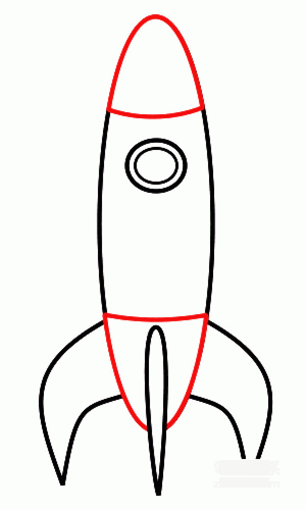 A collection of simple drawing pictures for kindergarten children, teach you step by step how to draw a simple and colorful cartoon rocket.