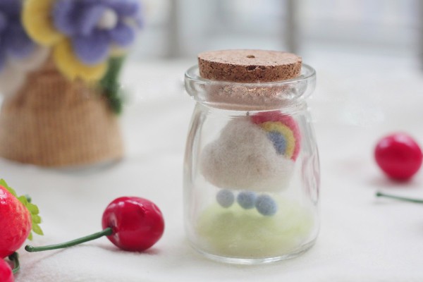 The world in three cute little bottles DIY made from wool felt