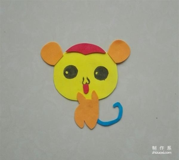 Childrens handcrafts use sponge paper to make cute little mouse childrens creative pasting paintings