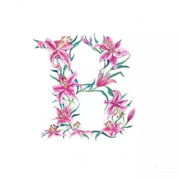 Hand drawn English alphabet illustration