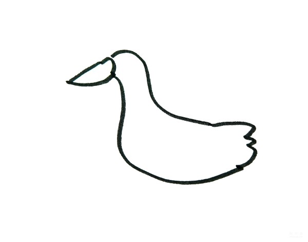 Learn to draw simple strokes, Mr. Duck drawing tutorial