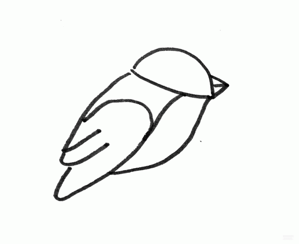 Learn to draw a simple drawing of a bird wearing a scarf