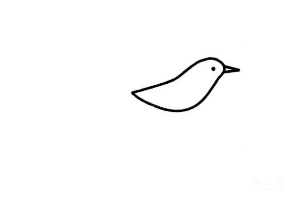 Learn to draw simple drawings, little magpie