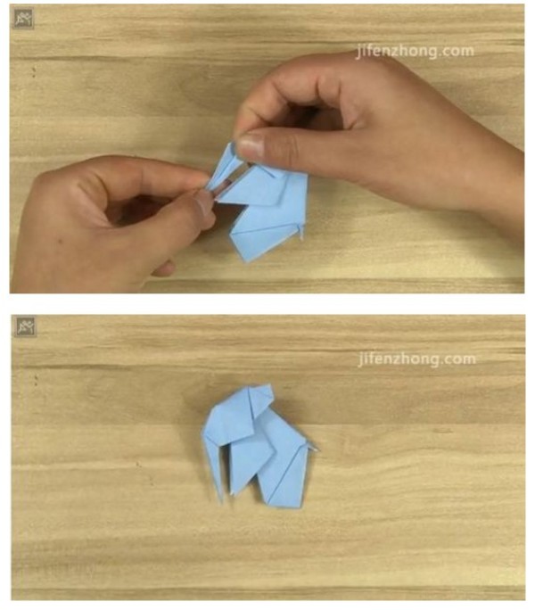 Animal origami elephant making tutorial