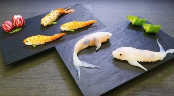 Lively koi sushi