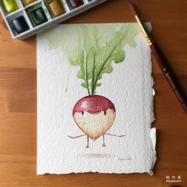 Interesting anthropomorphic vegetable and fruit illustration picture book