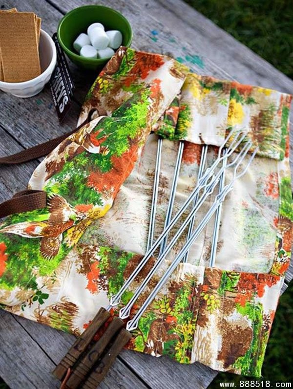 DIY creative fabric barbecue fork storage bag