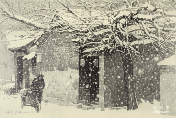 Use strokes to preserve the winter days of old Beijing hutongs. Author: Kuang Han