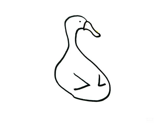 Learn to draw simple strokes, tutorial on how to draw a little duck