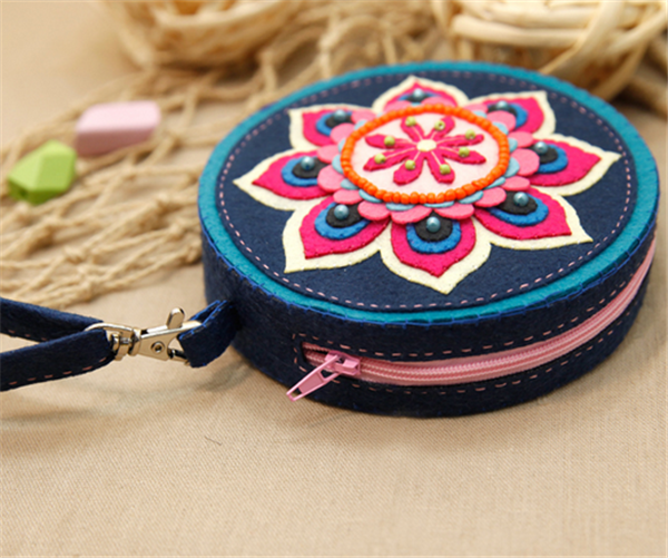 Handmade fabric creative non-woven DIY ethnic style coin purse