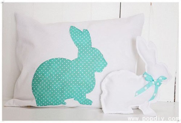 Creative handmade fabric DIY rabbit pillow