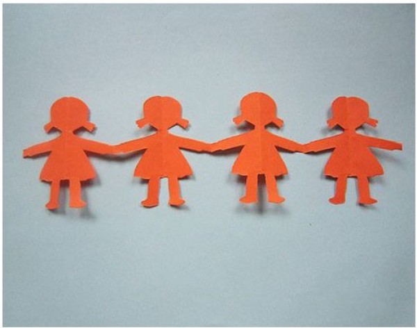 Paper cutting tutorial for little girls holding hands