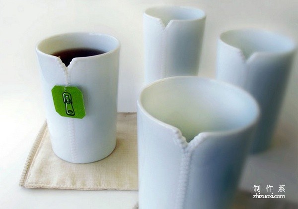 Super creative water cup and coffee cup design appreciation collection-zipper shape coffee cup