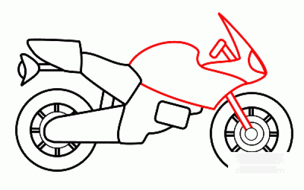 A collection of pictures of simple simple drawings for kindergarten children, simple drawing methods of hand-drawn motorcycles