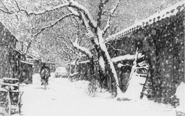 Use strokes to preserve the winter days of old Beijing hutongs. Author: Kuang Han