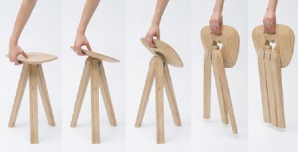 Three-legged folding stool