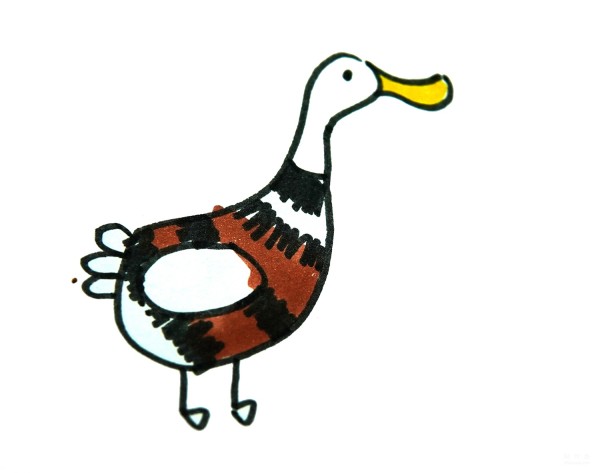 Learn to draw simple strokes, cute little duck