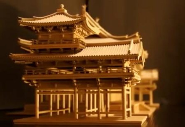 Realistic cardboard temple model