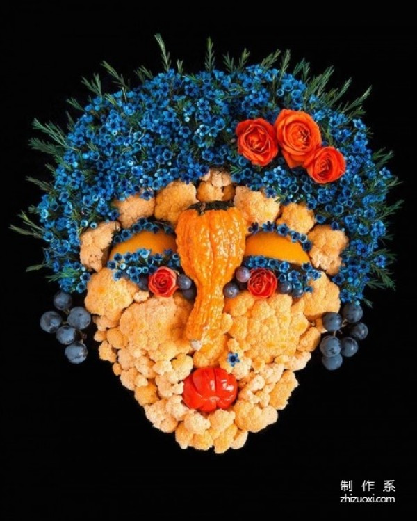 Fresh fruits and vegetables face art