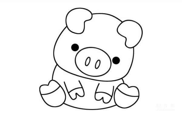 Pig simple drawing picture steps