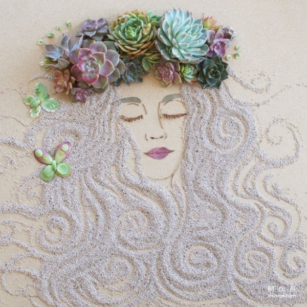 Artist Vicki Rawlins creates portraits using branches and flowers