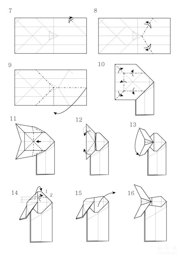 Handmade origami art, Lee Jae Gu F-117 fighter jet handmade origami illustrated tutorial