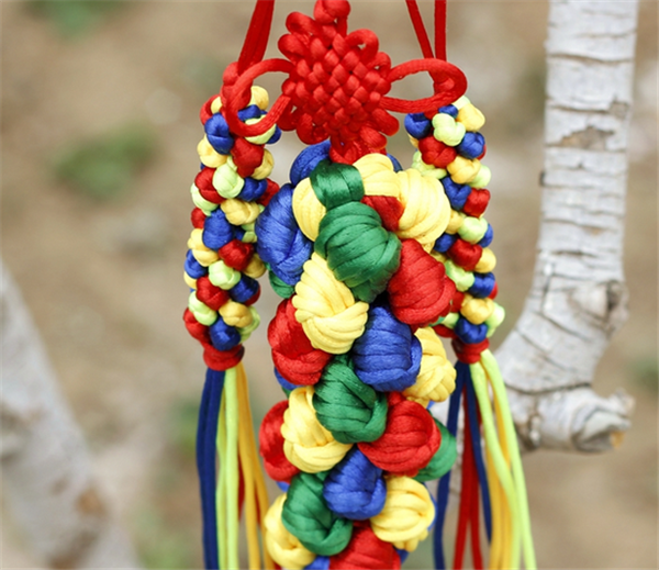 Hand-woven DIY creative nine-eye rope, various knots, DIY colorful thread pendants