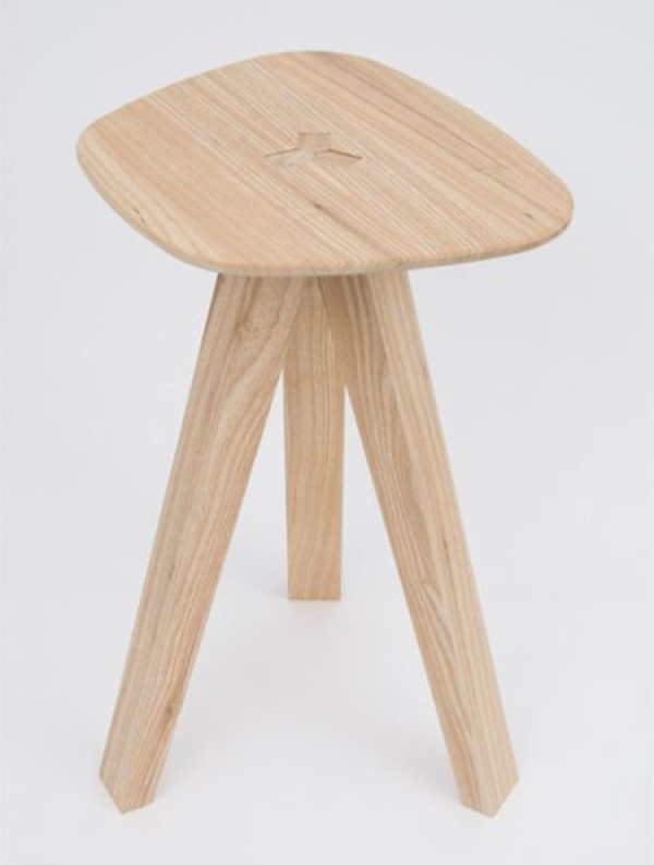 Three-legged folding stool