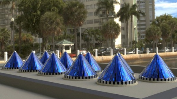 rotating solar cell cone