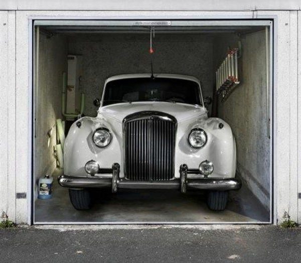 Realistic three-dimensional garage door stickers