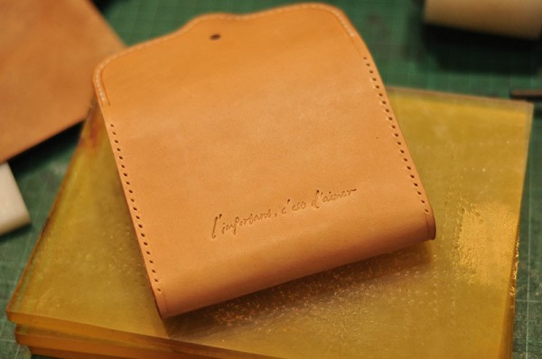 Japanese short clip handmade leather goods making tutorial