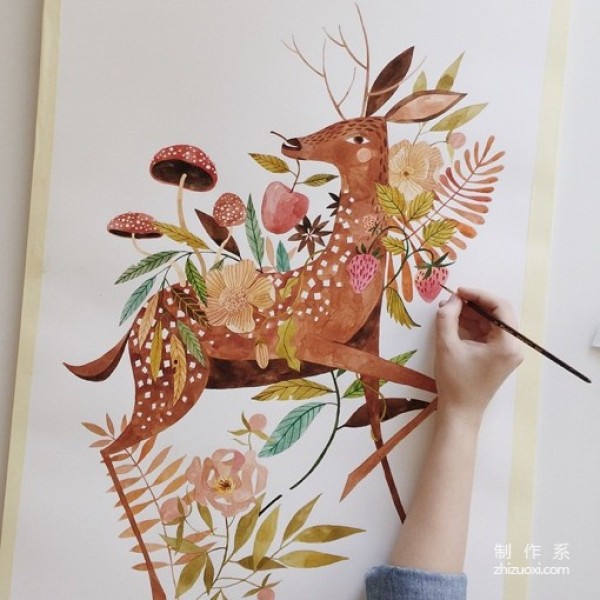 Super beautiful fairy tale style hand-painted watercolor paintings