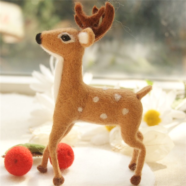 Creative handmade wool felt DIY Santa Claus and elk