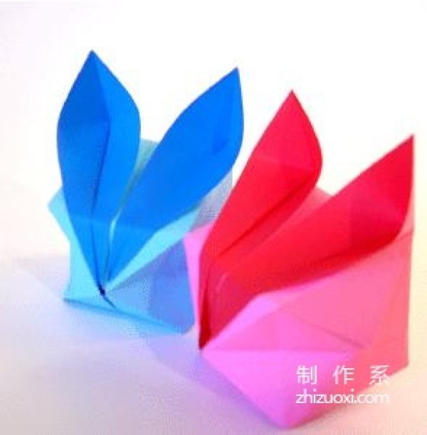 Fluffy little rabbit, Mid-Autumn Festival gift box handmade origami tutorial illustration