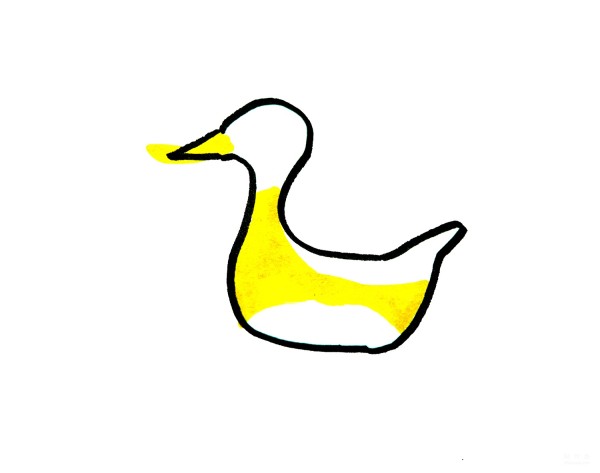 Learn to draw simple drawings, flat-billed ducks