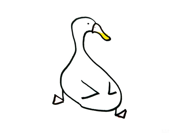 Learn to draw simple strokes, tutorial on how to draw a little duck