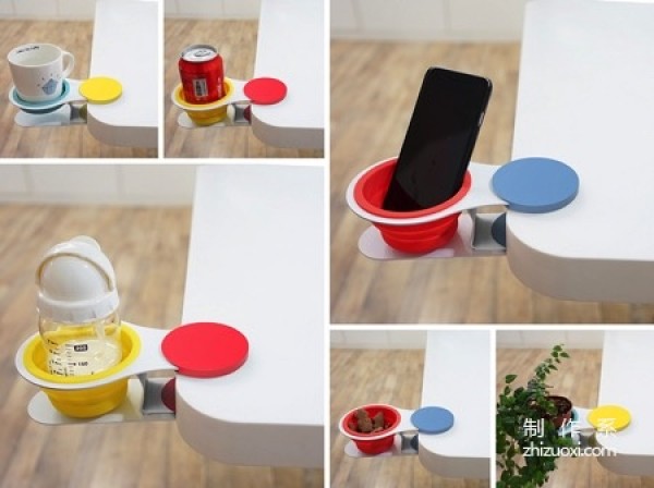 Convenient tableside cup holder clip