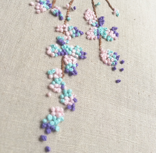 Appreciation of handmade creative DIY Mori girl’s fresh wisteria flower embroidery products