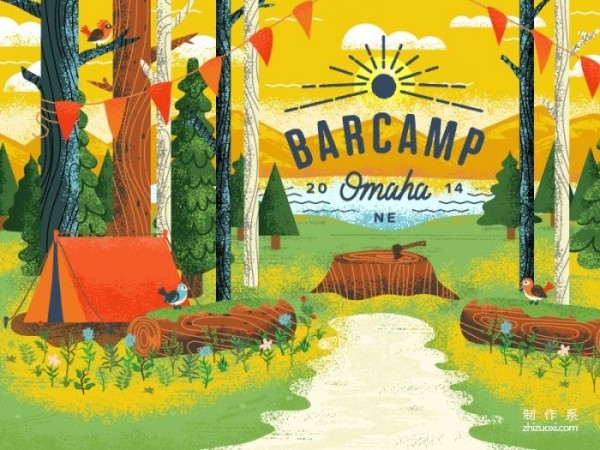 Freelance illustrator’s colorful outdoor travel illustrations