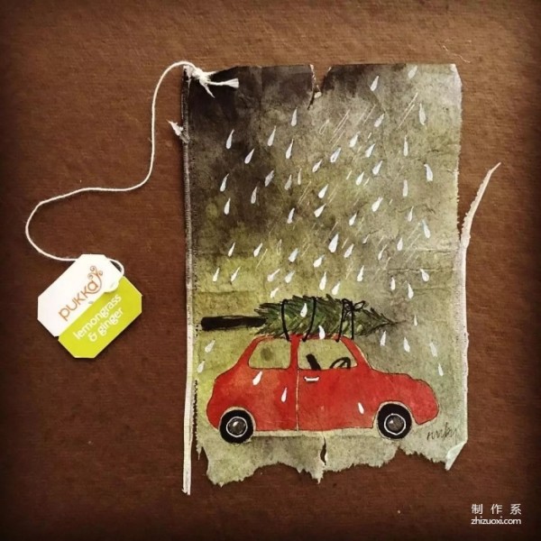 Is it difficult to draw? She painted for 365 days using the tea bags she drank!