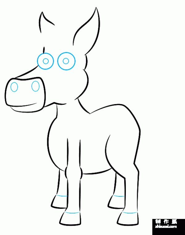 Simple drawing method of donkey