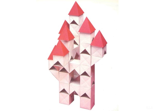 Paper art hand-making tutorial, creative combination origami Bluebeards Castle hand-made origami drawing tutorial