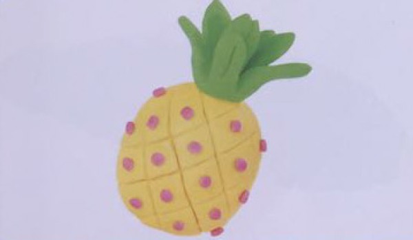 Super light clay pineapple tutorial picture childrens handmade DIY