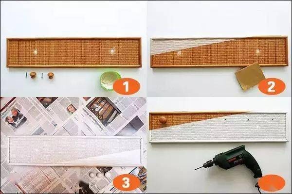 DIY transformation of old straw drawers into personalized wall hanging hooks