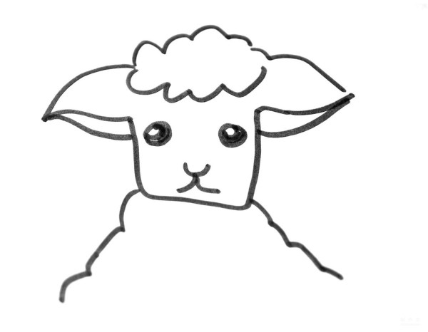 Learn to draw simple strokes, tutorial on how to draw a cute lamb