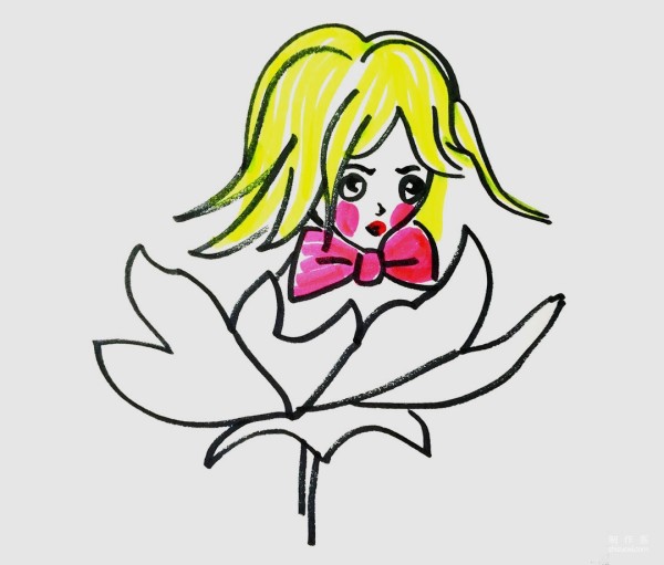 A collection of pictures of simple simple drawings for kindergarten children, simple drawing methods of colorful flower fairies