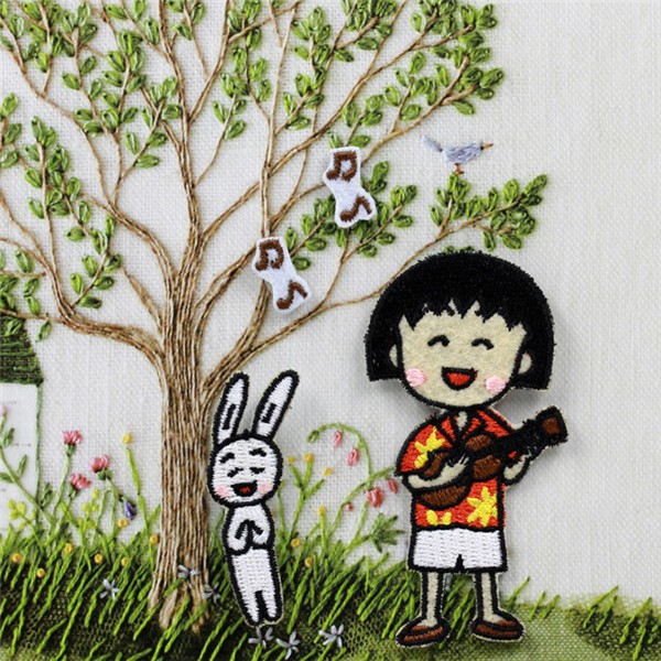 Cartoon Anime Chibi Maruko-chan Creative Embroidery DIY Cloth Sticker