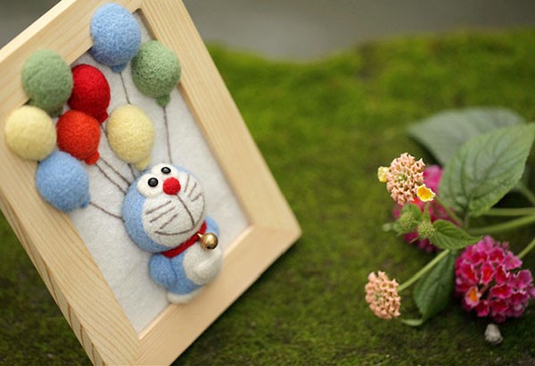 Doraemon wool felt handmade DIY products with magical pockets