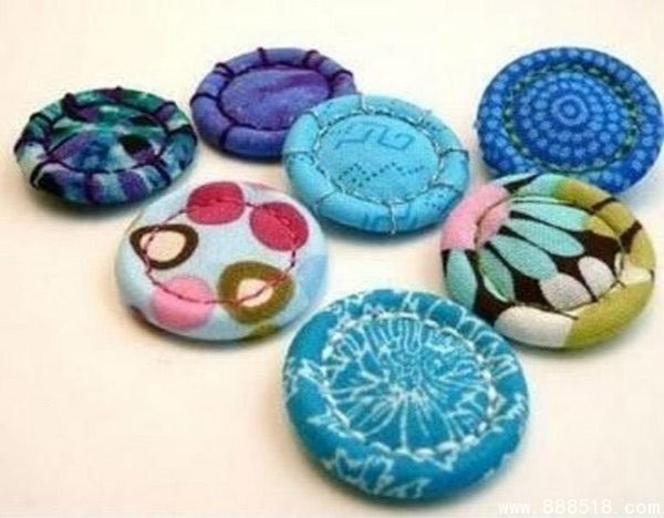 Creative handmade DIY colorful pattern fabric buttons