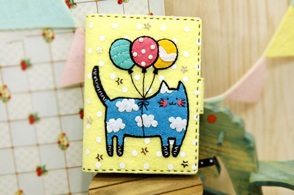 Make a fresh and fresh dream cat non-woven card holder with handmade fabrics